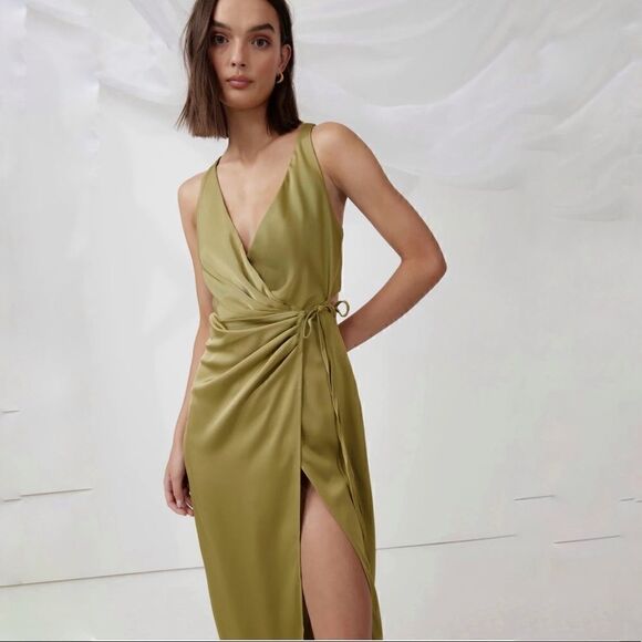 NWT LEXI marigold satin cutout maxi dress - Picture 3 of 12